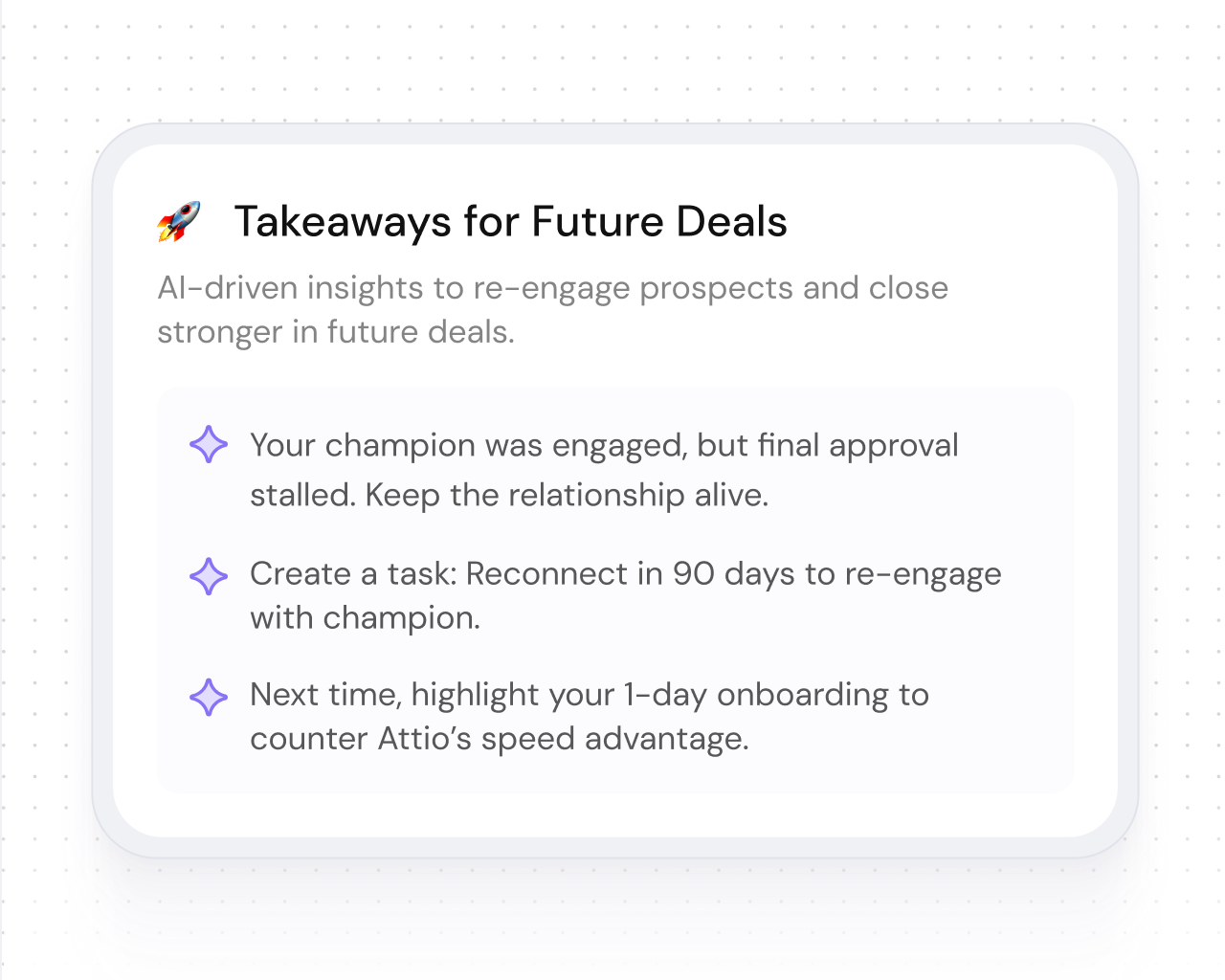 Turn every deal lost into lessons